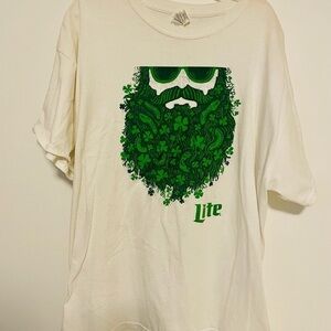 Miller Lite Graphic T-Shirt with Green Beard Design
